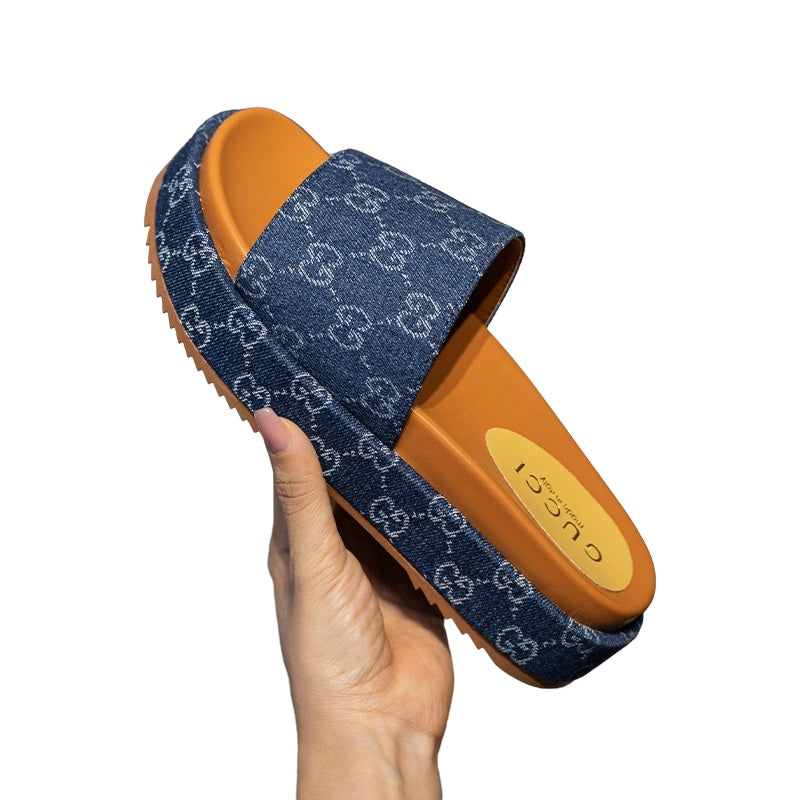 Denim Platform Sandals