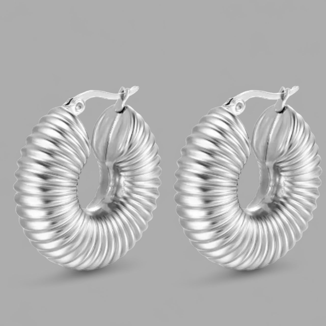 Silver Trendy Hoops