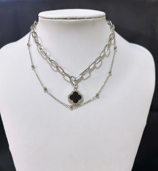 Silver Double Chain Choker